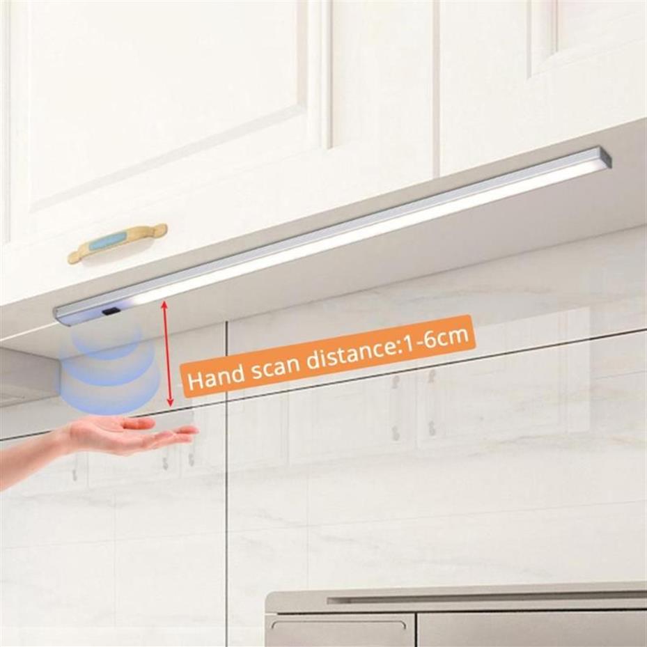 Powered Smart LED Kitchen Light Hand Sweep Sensor Lamp High Brightness Backlight For Cabinet Wardrobes Drawer 30 40 50 Cm244y