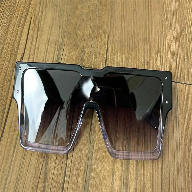 Gafas de sol con máscara de ciclón de cristal para hombres Diseño de rectángulo negro a transparente Sombras de sol Sonnenbrille UV400 Gafas populares con Bo241p