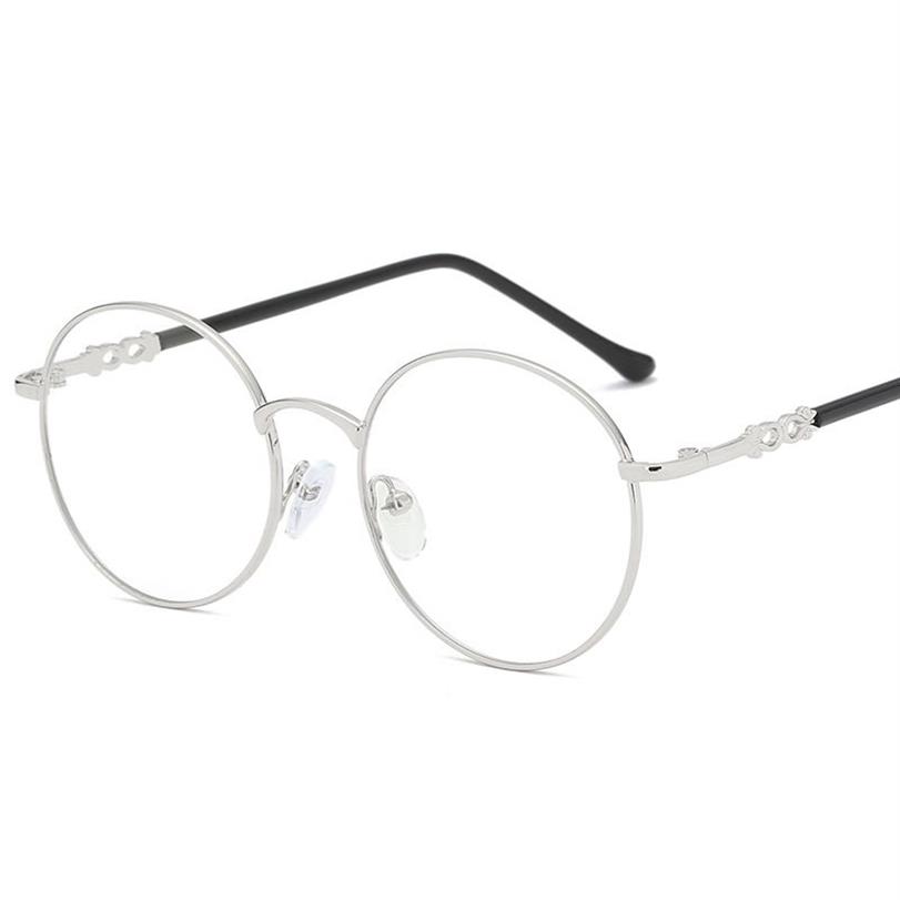 Nieuwe Vrouw Bril Optische Frames Metalen Ronde Brilmontuur Clear lens Eyeware Black Sier Gold Eye Glass FML181U