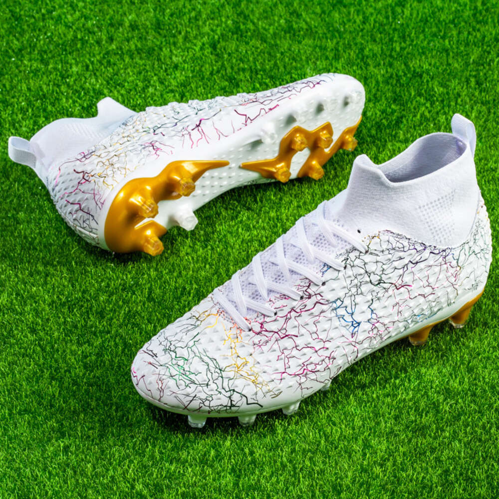 2024 Womens Mens Professional Football Boots Youth Children's Ag Soccer Shoes Boys Girls Top Top Long Training Training Shoes for Kids