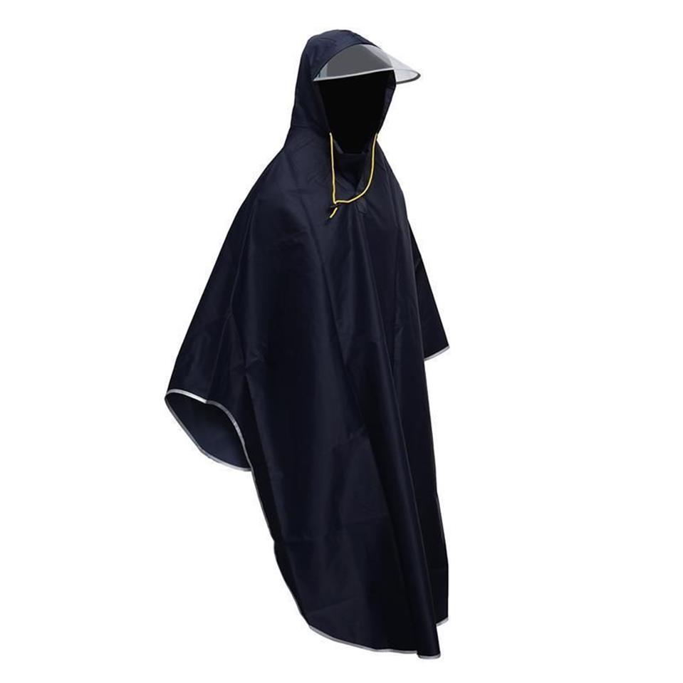 Uomo Donna Ciclismo Bicicletta Bici Impermeabile Mantella antipioggia Poncho Cappotto antipioggia antivento con cappuccio Copertura scooter blu navy 2010162010