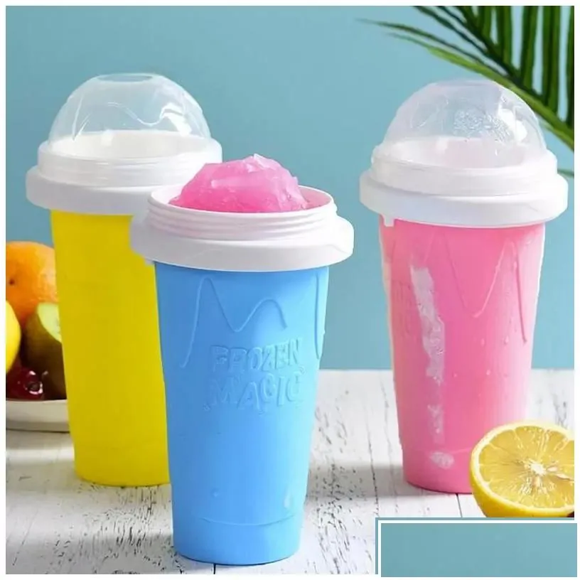 tumblers sile slushy slushie maker ice cup large frozen magic squeeze slushi making reusable smoothie cups st drop delivery home gar