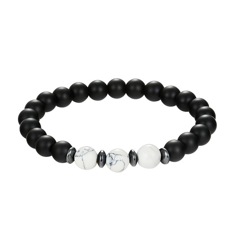 Matted Black Healing Balance Beads Reiki Buddha Prayer Natural Stone Yoga Bracelet for Women Men