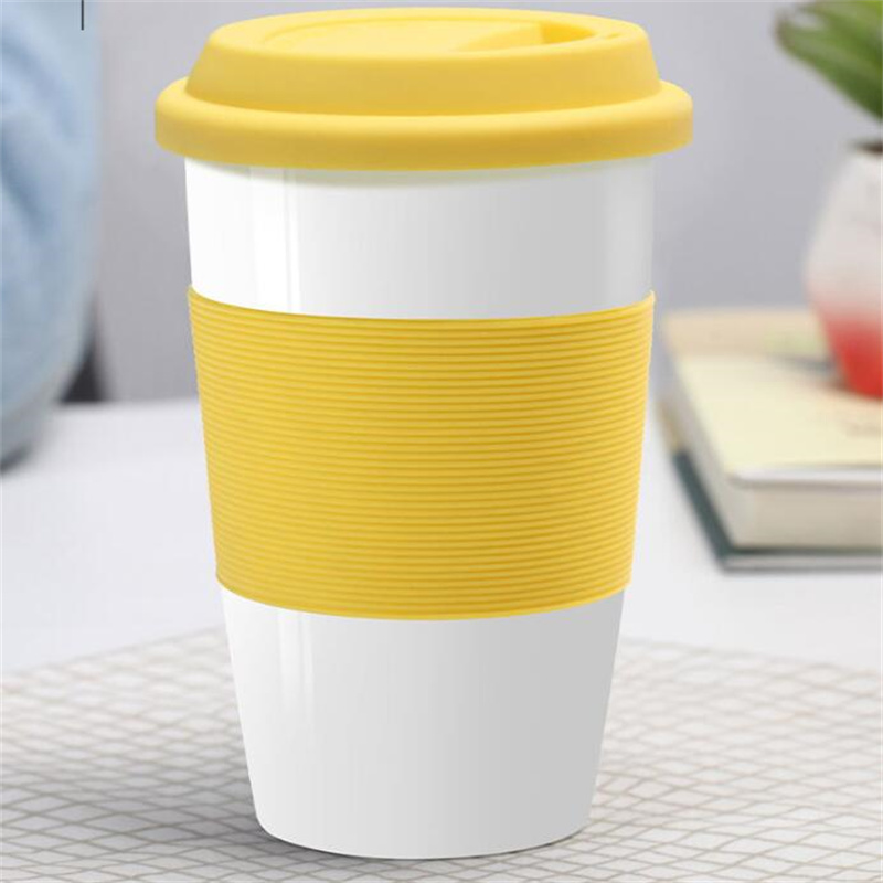 Tasse en céramique anti-repassage en Silicone, tasses en céramique avec couvercles pour café, lait, thé, bouteilles d'eau, pour la maison et la voiture
