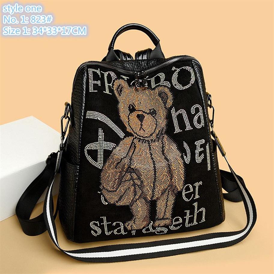 Whole ladies shoulder bags 2 styles sweet and cute cartoon sequined messenger bag beautifully studded fashion backpack multifu229f