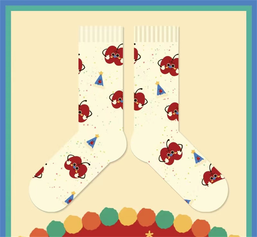 Otoño e Invierno calcetines gruesos de felpa de Navidad calcetines lindos de longitud media de dibujos animados para hombres y mujeres regalo de Navidad z13