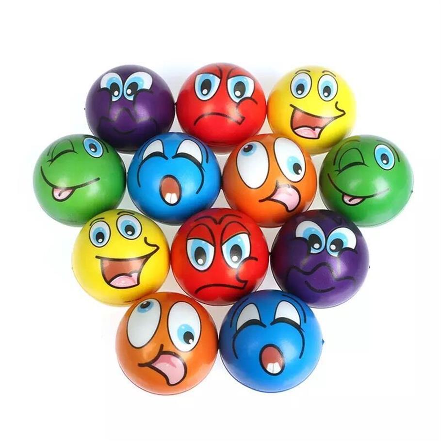 1000 pièces 6 3cm balles anti-Stress Grimace Smiley rire visage mousse souple PU presser balles spongieuses jouets pour enfants enfants adultes 283H