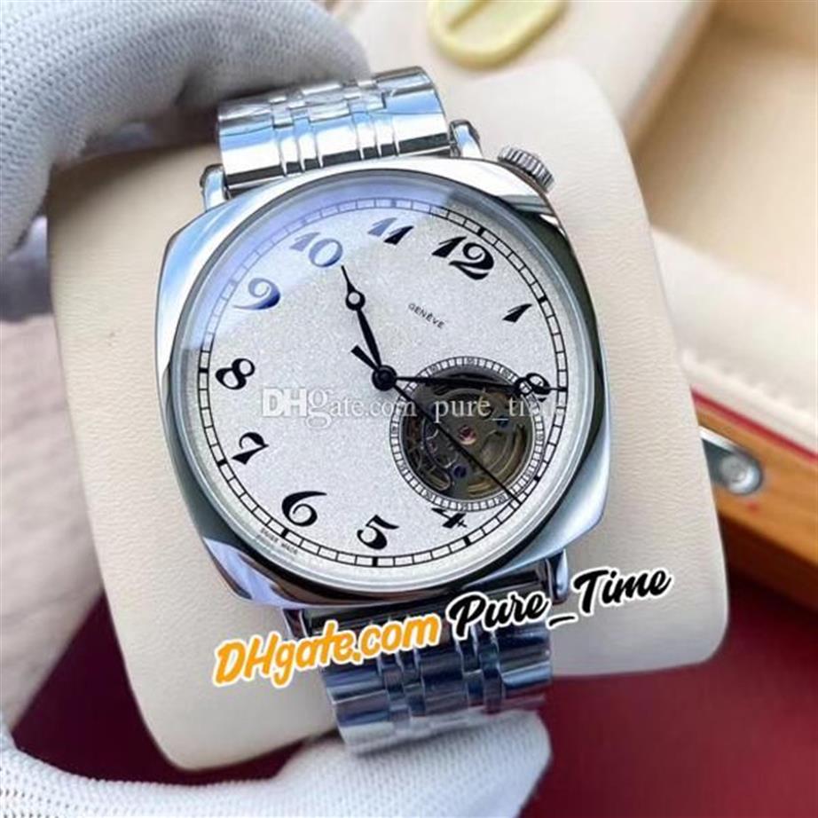 Nya Historiques American 1921 Automatisk 82035 000r Mens Watch 82035 Tourbillon White Dial rostfritt stålarmband Gents Watches P2330