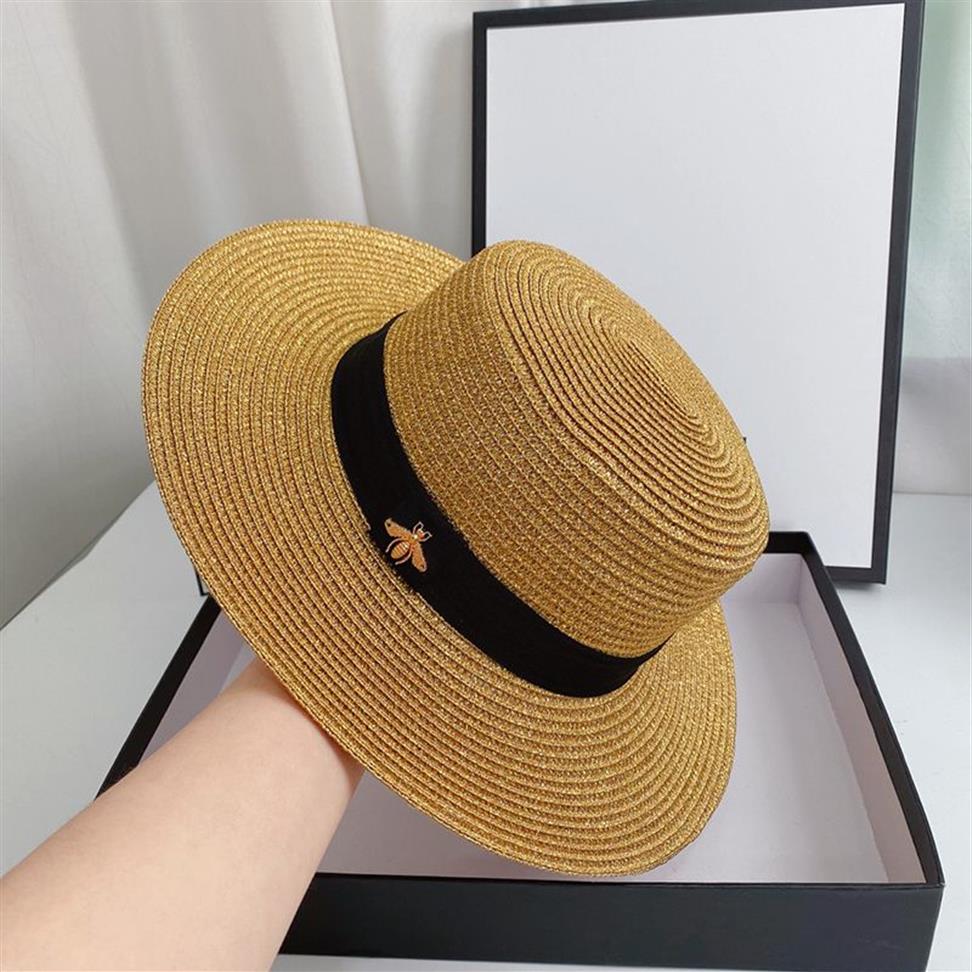 Braun Frau Stroh Hüte Sommer Vintage Outdoor Sonnenschutz Kappe Einfarbig Atmungsaktive Kappen Verband Breite Krempe Hats249S