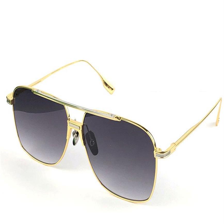 Top K Gold Men Design Solglasögon Alkam Square Metal Frame Simple Avant-garde Style Högkvalitativ mångsidig UV400-linsglasögon med 232J