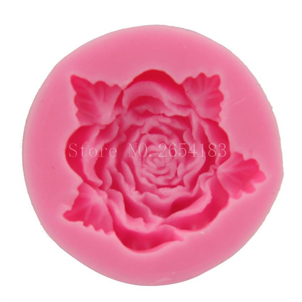 Fleur Rose avec dentelle Silicone Fondant savon 3D gâteau moule Cupcake gelée bonbons chocolat décoration outil de cuisson moules FQ1970205B