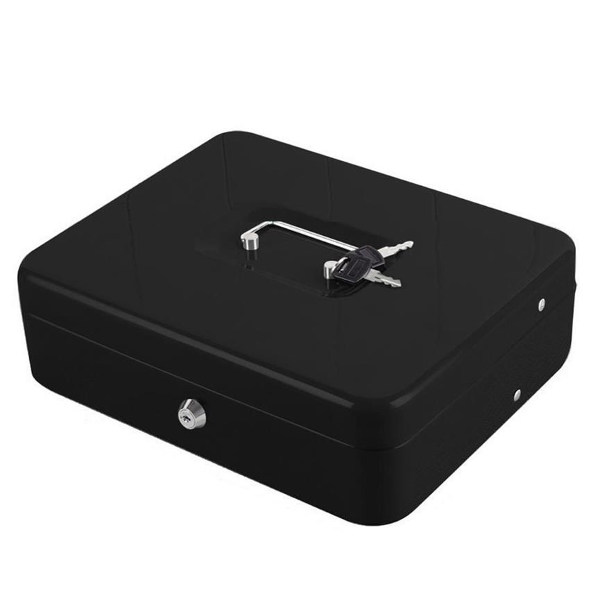 Portable Security Låsbar kassa Box Tiered Tier Tray Money Drawer Safe Storage Black 40FP14 C0116264W