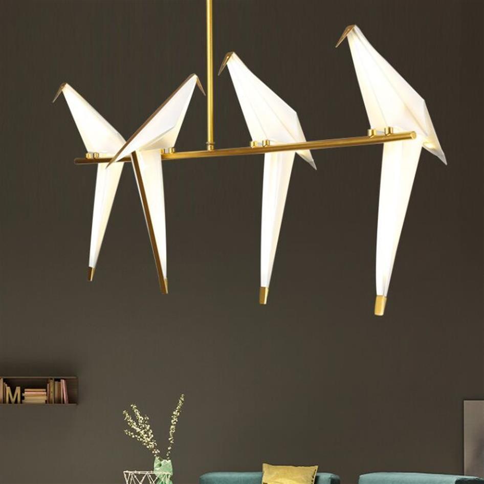 Modern Yaratıcı Kuş Droplight Oturma Odası Restoran Bar Kişilik Papercranes Yatak Odası Lambalar ve Lambalar ve Lantern2030 Fenerleri