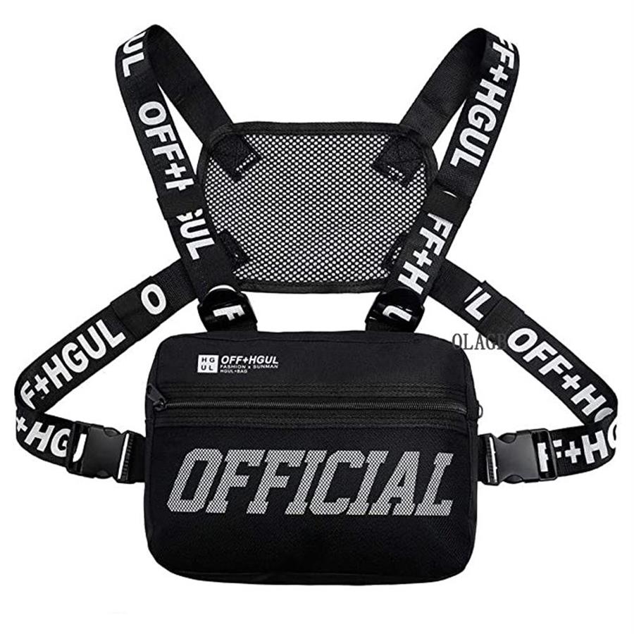 Moda Streetwear Uomo Hip-Hop Petto Borsa Tattica Due Cinghie Chest Rig Borse Stile Trendy Rettangolo Petto Utility Pack G122263d