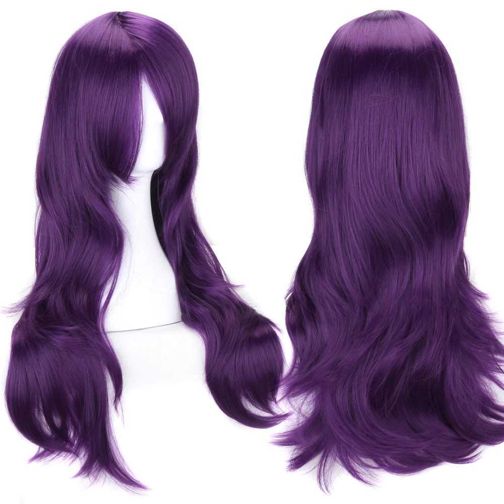 Synthetic Wigs wholesale Cosplay Anime Long Wavy Pink Blue Red Blonde Black Green White Brown Cosplay Wig Synthetic Wig for WomenL240124