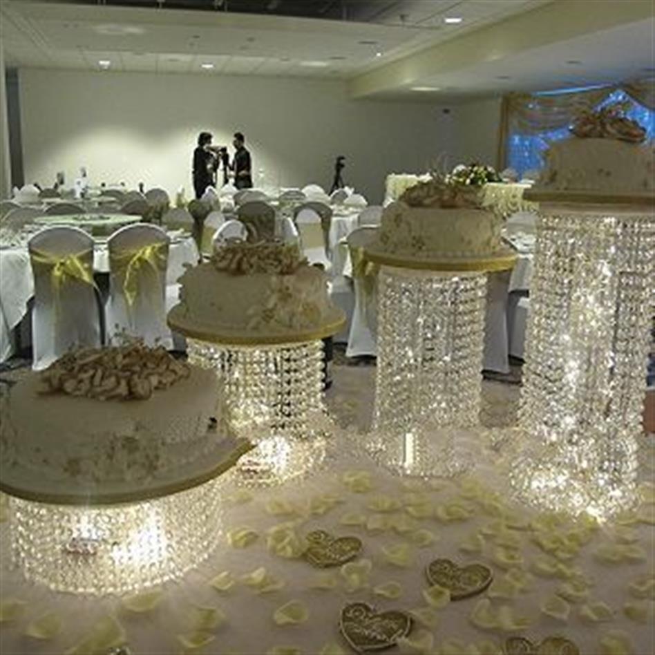 Support à gâteau en cristal, pièce maîtresse, affichage de gâteau de mariage, décoration d'anniversaire, 2838