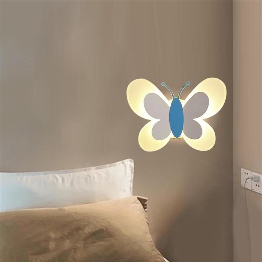 Vägglampor LED SCONCE Lamp Butterfly Warm Light Wall-monterade minimalistiska belysningsarmaturer för hemloft inomhus trappdekoration2540