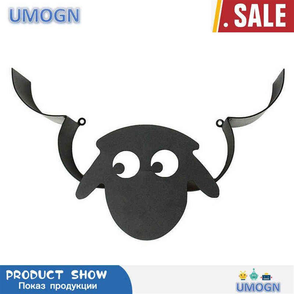 Nordic Style Black Sheep Head Wall Mounted Toilet Paper Holder Tissue Roll Metal Iron Storage Rack Bathroom Decoration 220120293F