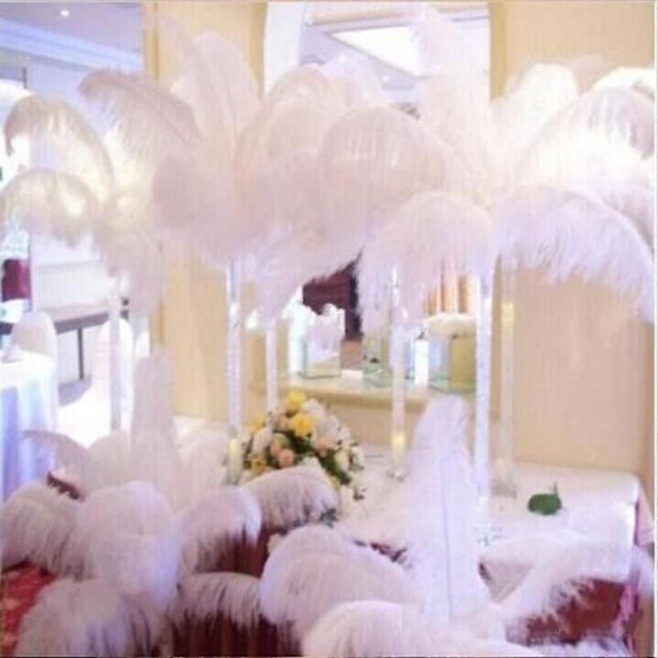 Plume d'autruche blanche, 300 pièces par 15-20cm, fournitures artisanales, décoration de centres de Table pour fête de mariage, 265p