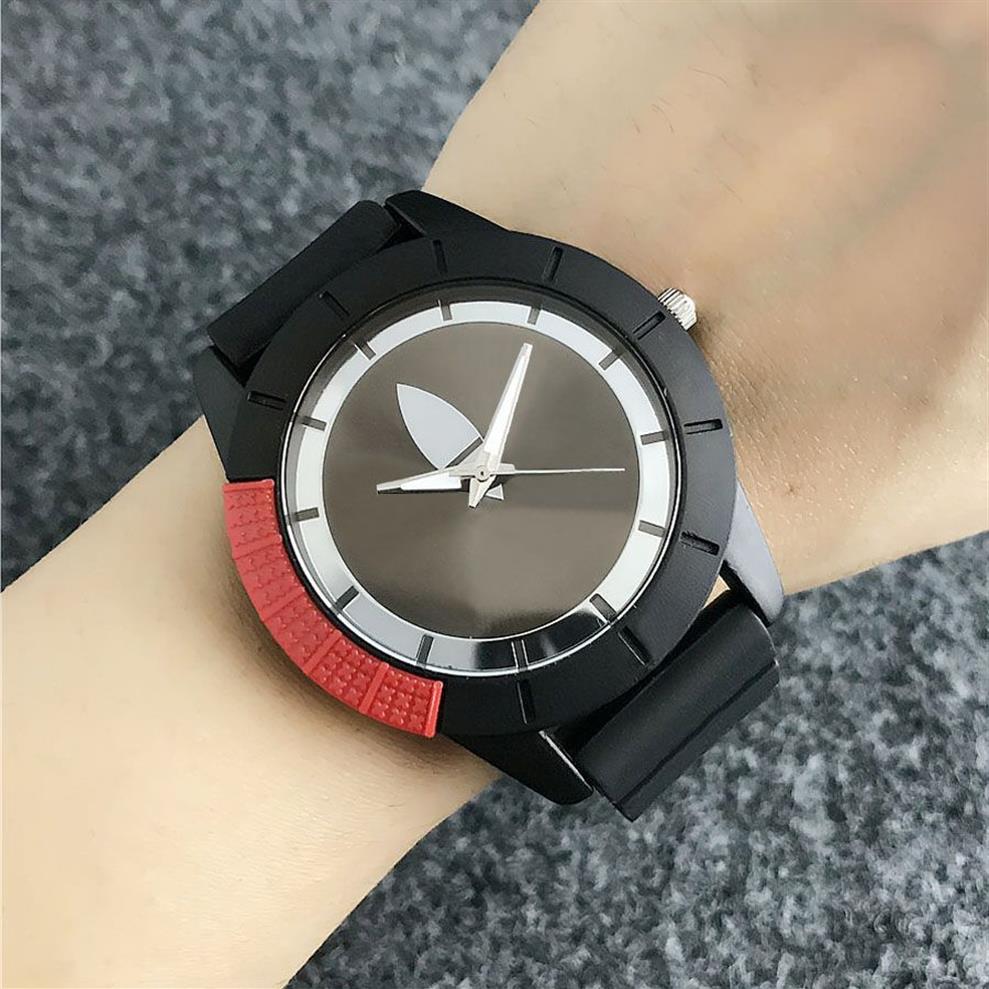 Fashion Clover Merk Horloges voor Vrouwen Mannen Unisex met 3 Bladeren blad stijl wijzerplaat Siliconen band Quartz Horloge AD20241t