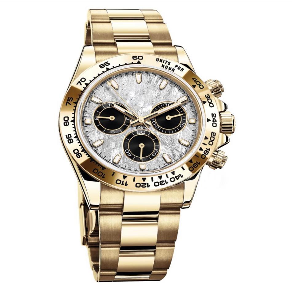 Master watch men's sports series sapphire glass gold case stainless steel strap folding clasp 2813 automatic mechanical movem2694