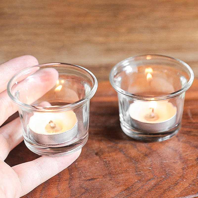 Conjunto de castiçais tealight, castiçais votivos de vidro transparente em massa para decorações de natal, casamento, festa, decoração de casa