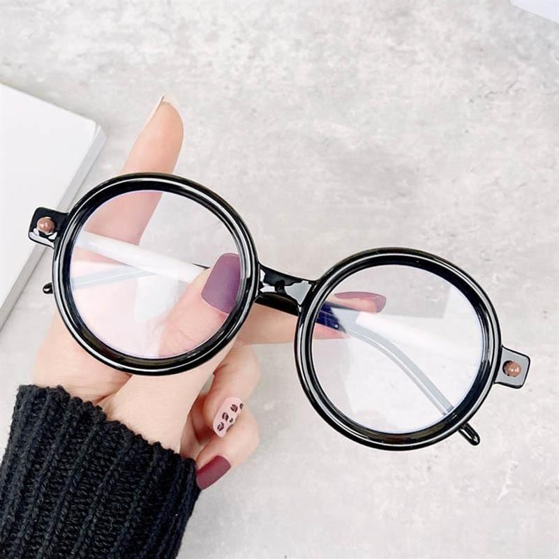 Fashion Sunglasses Frames Thick Frame Round Clear Len Glasses Men Featured Points Spectacles Vintage Circle Women Optical Eyeglass240G