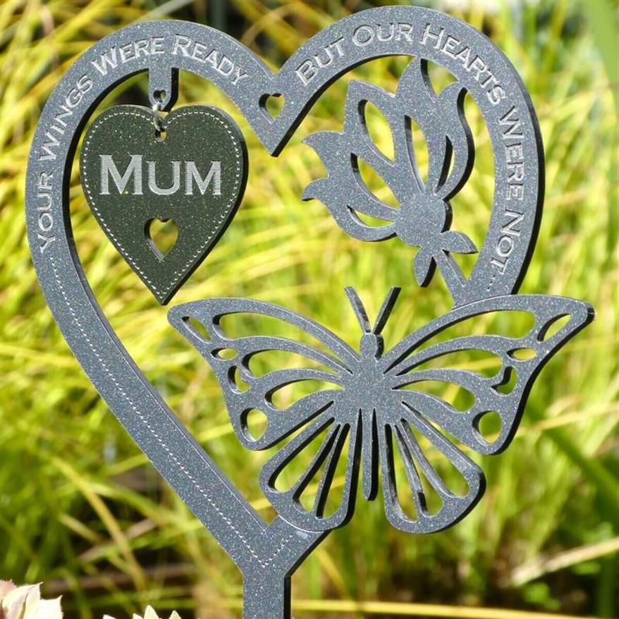 Memorial presente borboleta ornamento-placa de jardim à prova de intempéries e decoração quintal jardim decoração de casa ao ar livre festa favor175s