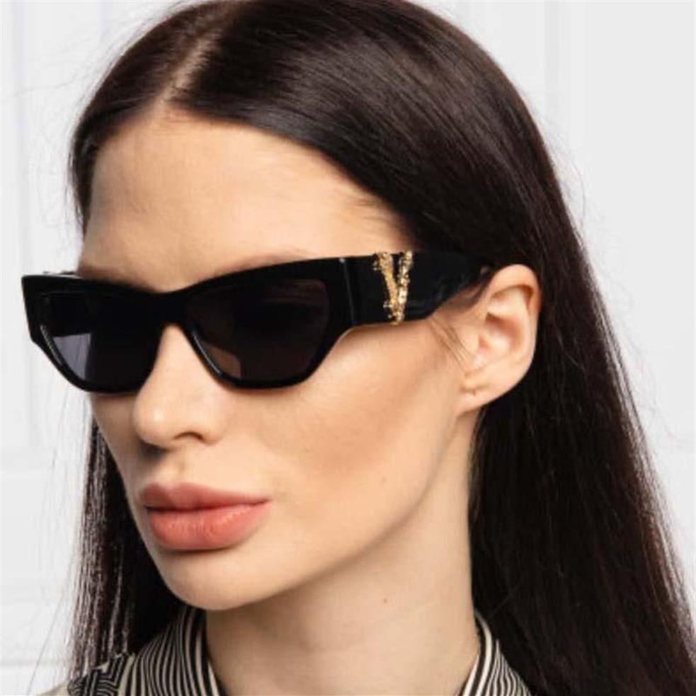 Occhiali da sole Moda V Lettera Designer di marca Donna Cat Eye Occhiali da sole di qualità Donna Vintage GradientSunglasses280l