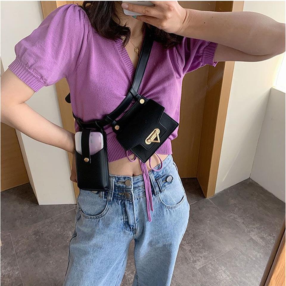 Dames taille tassen pu lederen mini fanny pack multifunctionele reis dame borst riemtas hiphop bum tas vrouwelijke telefoon portemonnees small340v