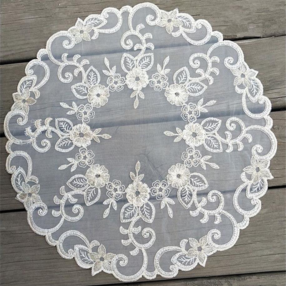 Tapis de Table brodé, napperons en dentelle, napperons en Crochet, tasse, sous-verres, napperon rond de 42cm, Kitchen274U