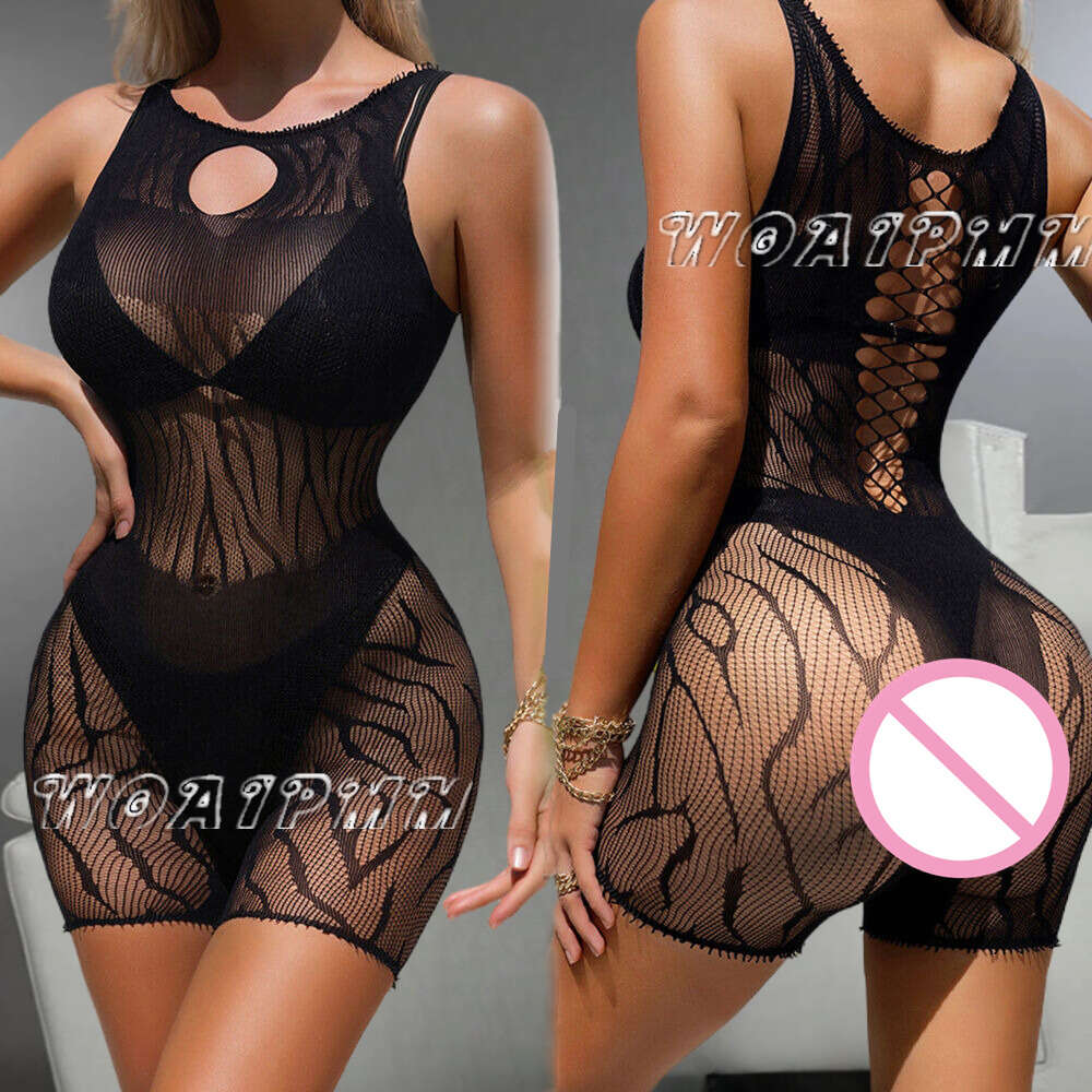 Vrouwen sexy lingerie visnet transparant mesh full body kousen kleding dames erotisch ondergoed perspectief bodysuit sexy