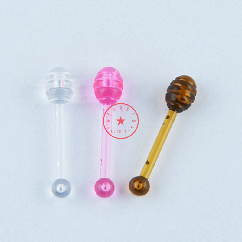 Latest Smoking Colorful Plastic Mini Dabber Spoon Portable Innovative Cream Oil Rigs Hookah Shisha Waterpipe Bubbler Quartz Bowl Poker Stick Accessories