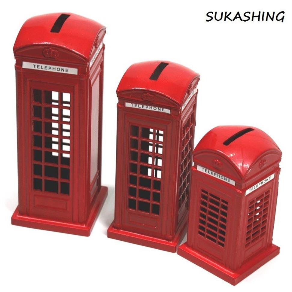 Spardose „London Telephone Booth“, rotes Druckguss-Sparschwein, UK-Souvenir, tolles Geschenk für Kinder, Zuhause, Weihnachtsdekoration 2011302881