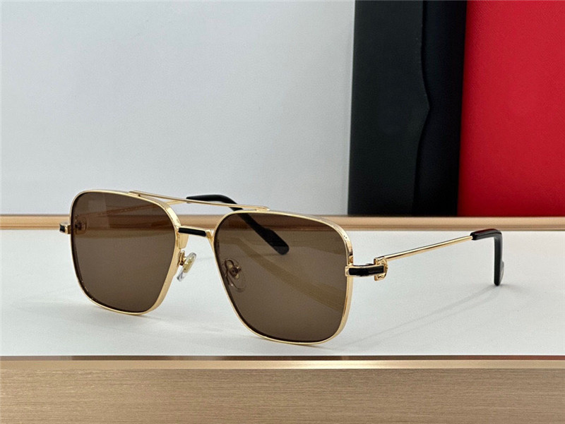 新しいファッションデザインスクエアサングラス0388SクラシックKゴールドフレーム汎用形状シンプルで人気のあるスタイルハイエンドの屋外UV400保護メガネ