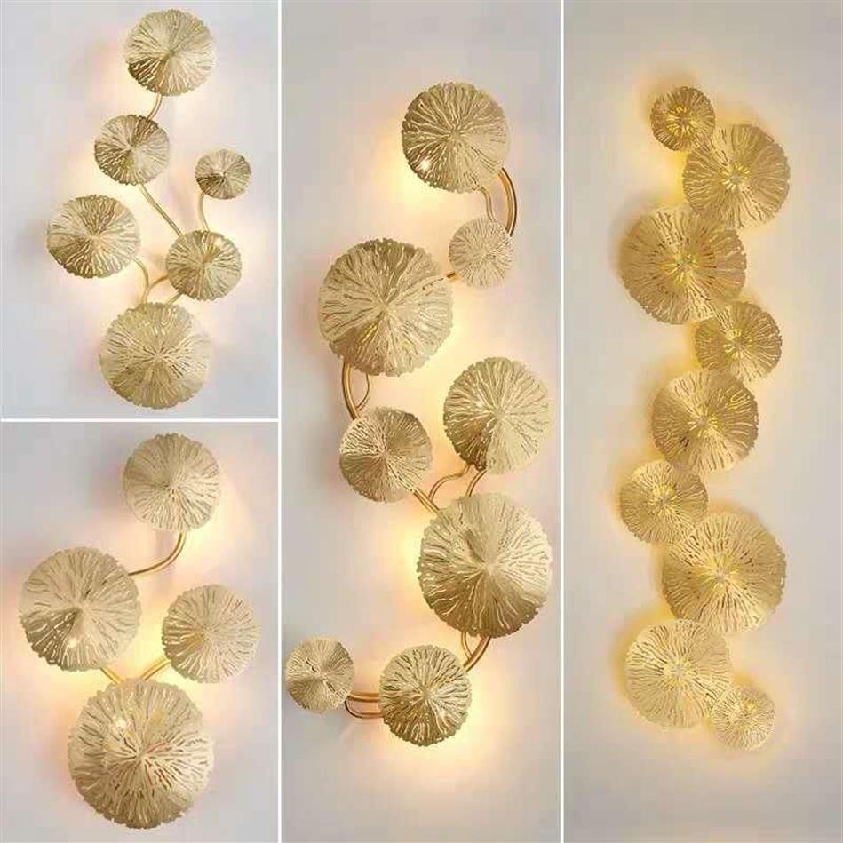 Wall Lamps Art Lotus Leaf Retro Lamp Study Living Room Decoration Lighting232x