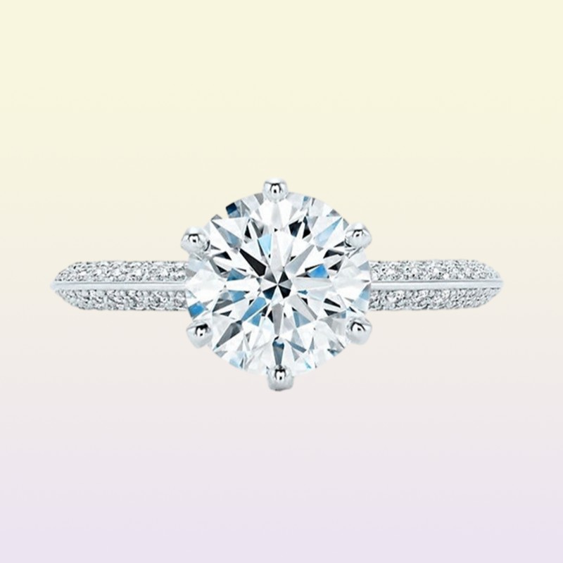 choucong Classic Eternity Ring 100 Настоящее серебро 925 пробы с бриллиантами Обручальное обручальное кольцо для женщин Ювелирные изделия Gift6814827