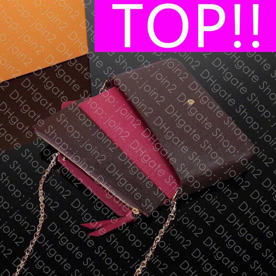 TOP M61276 Felicie Felicie Pochette Diseñador para mujer Caqueta de hombro Cuerpo de carrocería Falta Bolsa de embrague Bolsa Key Moned Conton Soporto P272G P272G