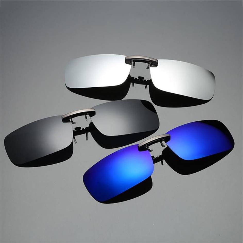 Afneembare nachtzichtlens Rijden Metaal Gepolariseerde Clip Op Bril Zonnebril Autobestuurder Goggles Oculos Masculino Vintage#y5266p