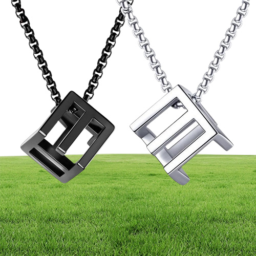 Gli uomini della moda adorano la collana di design a sospensione cubo di Rubik di gioielli hip hop hip hop a catena nera in acciaio in acciaio in acciaio in acciaio in acciaio punk gift mens6072951