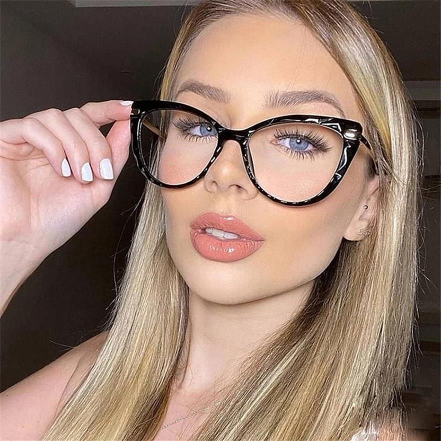 Sunglasses Designer Reading Glasses Women 2022 TR90 Anti Blue Light Blocking Cat Eye Frame242J