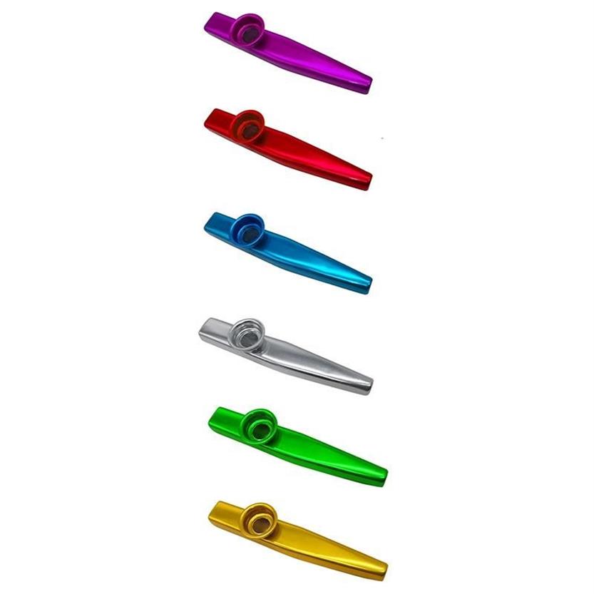 Sacos de armazenamento 24-Pack Metal Kazoos com Kazoo Flauta Diafragmas 6 Cores Bom Companheiro para Ukulele Violino Guitarra Piano258t