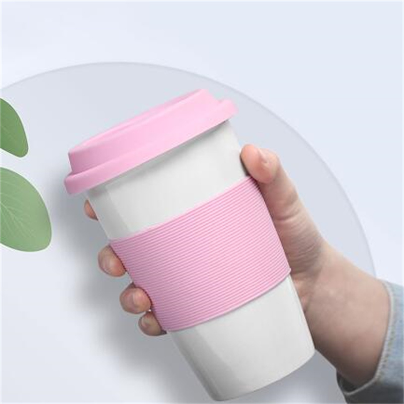 Tasse en céramique anti-repassage en Silicone, tasses en céramique avec couvercles pour café, lait, thé, bouteilles d'eau, pour la maison et la voiture