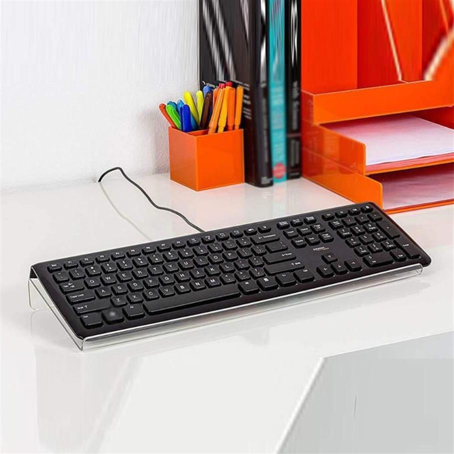 Support de clavier d'ordinateur incliné en acrylique, rails à crochets transparents pour une saisie ergonomique facile, bureau, maison, école 273c