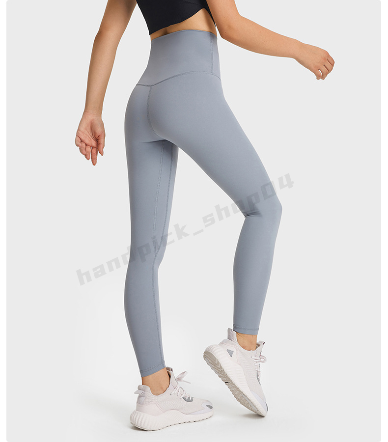 Lu Yogabroek voor dames Hoge taille Trainingsbroek Hoge elastische zachte sportbroek Effen kleur Slim Fit Shaping Close Hip-legging met binnenzak in de taille A-112