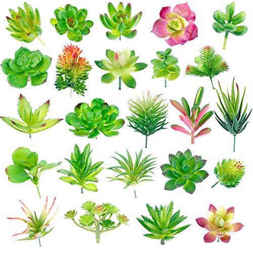 24 Stück künstliche Sukkulenten, Pflanzen, Garten, Miniatur-Kunstkakteen, Blumen, DIY, Zuhause, künstliche Sukkulenten, künstliche Pflanzen, künstliche Sukkulenten, 1029321s