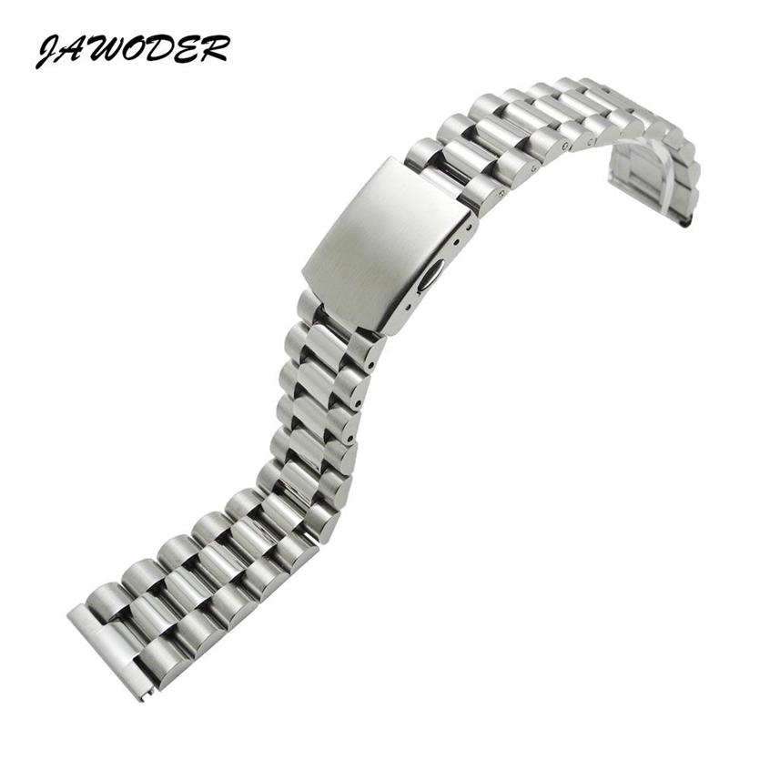 JAWODER Cinturino 16 18 20 22mm Puro Solido Acciaio Inossidabile Lucidatura Spazzolato Cinturino Cinturino Deployante Fibbia Bracciali230q