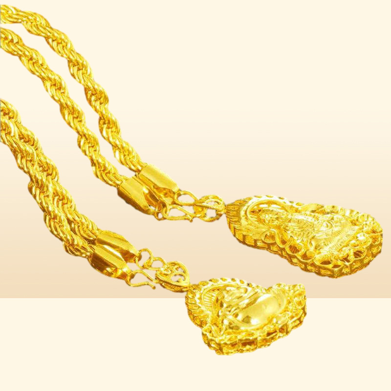 Cavo cavo oro a ciondolo a ciondolo placcati in oro oro njgn084 regalo di nozze di moda donne giallo a piastre oro pendenti collaudo 7822069