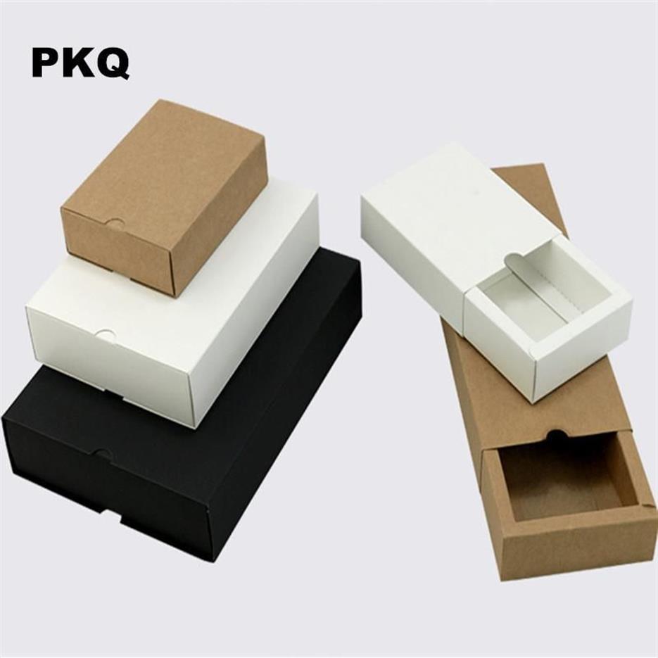 Emballage cadeau faveurs de mariage boîte cadeau blanc petite boîte kraft pour bijoux de savon bricolage tiroir papier emballage 288y