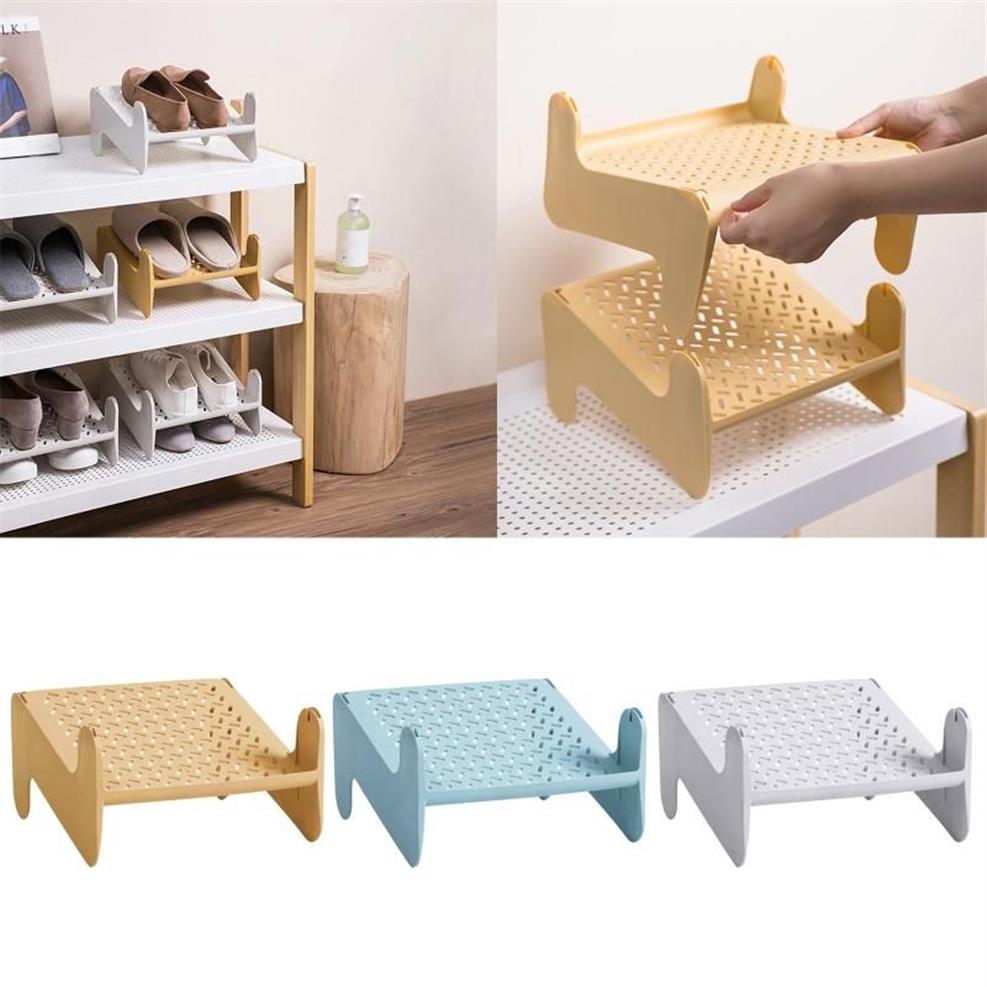 Clothing & Wardrobe Storage Stackable Shoe Rack Hollow Pattern Footwear Organizer Holder For Home Bedroom Dormitory Closet Non Sli286y